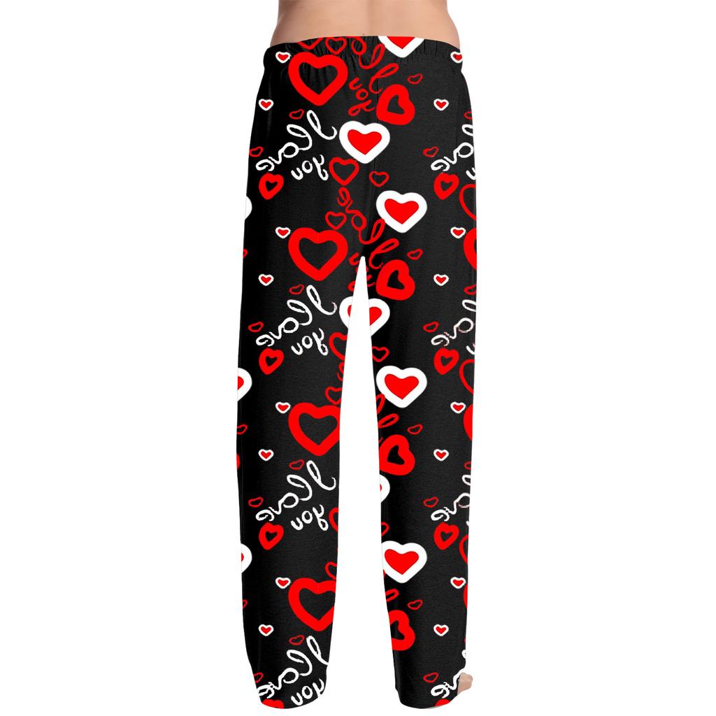 Herren Valentinstag Mode Bedruckte Lässige Hose mit geradem Bein