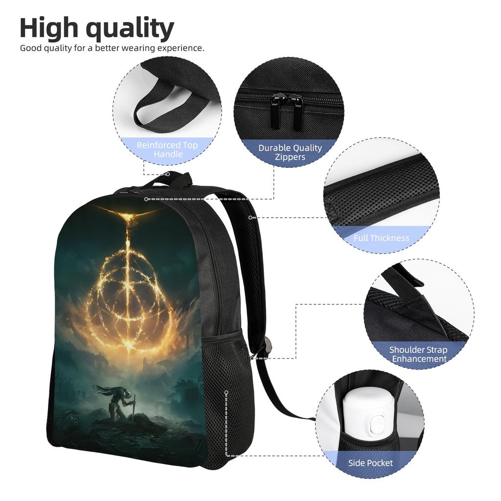 Elden Ring Game Backpack  College Backpacks Female Cute School Bags Designer Soft Rucksack