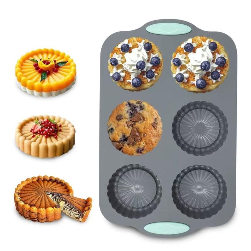 Heat Resistant Silicone Fluted Tube Cake Molds for Oven Microwave Baking Pan with Easy Releases Dishwasher Safe Design