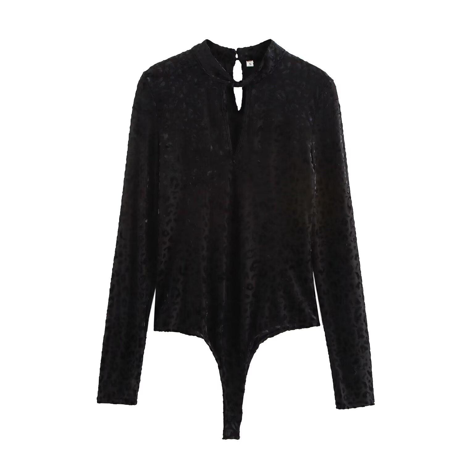 

Европейский и американский стиль 2024 Зимний бархатный выгоревший комбинезон с перекрутом для женщин Small чёрный