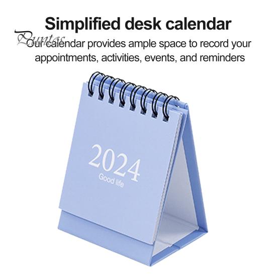 Mini-Tischkalender, Spiralspule, Seitenwechsel, Datumsaufzeichnung, 12-Monatskalender für die Planung, Ereignisprotokoll, tragbar, einfacher Stil, Planbuch, Jahr