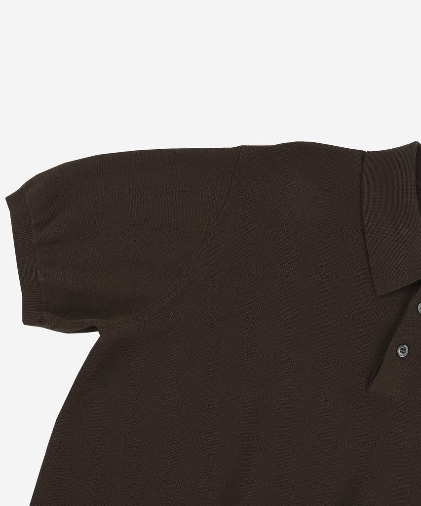 BELLIEF Essential Hard Twist Cotton Short Sleeve Polo Knit (Brown)