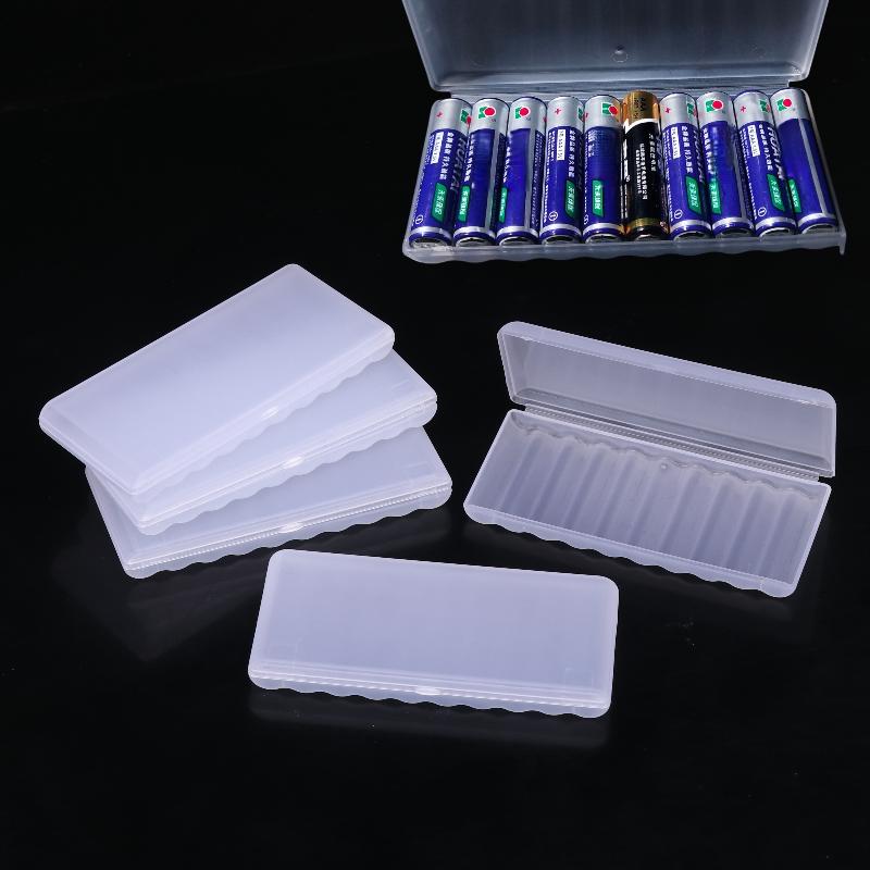 1/3/5Pcs Hard Container Holder Case 10 Slot Battery Storage Box For AAA Plastic Battery Organizer Accessories