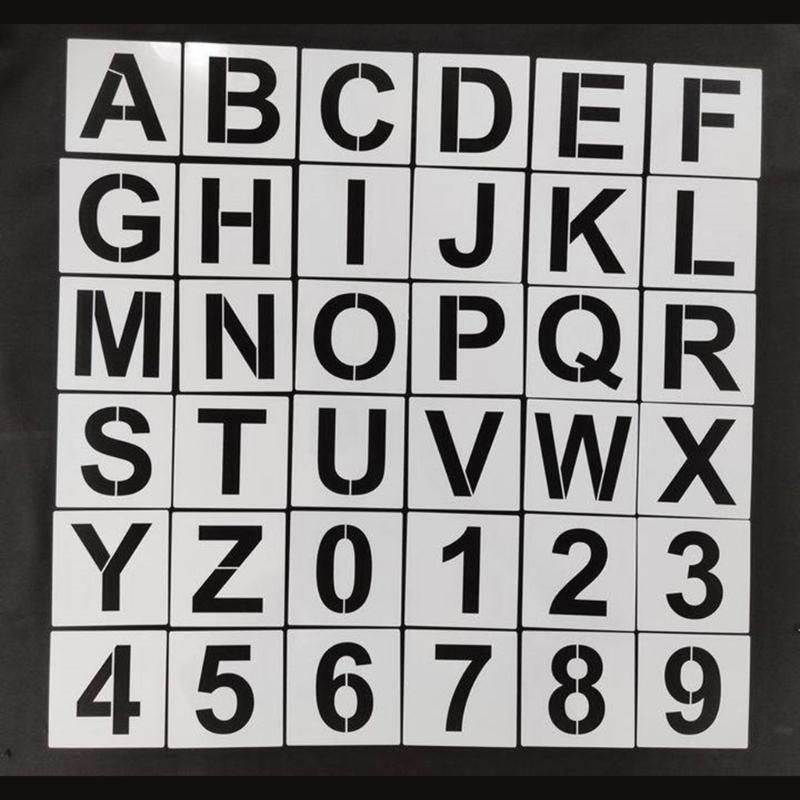 60Pcs Painting Templates Letter and Number Stencils Kids Drawing Stencils for Wood Sign Cake Painting Wall Decoration