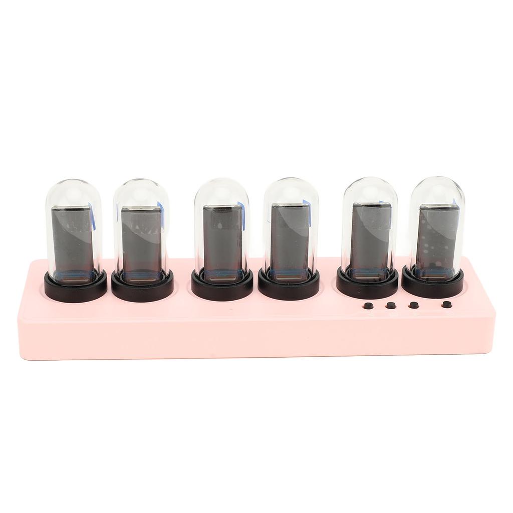 Tube Clock Kit Wireless Control with 6 Bit LCD Screen 12 24 Hours RGB Backlit Desktop Decoration