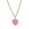 European Minimalist Heart Necklace: Titanium Steel, Colorfast, Drip Glaze, Retro 18K Gold Electroplated