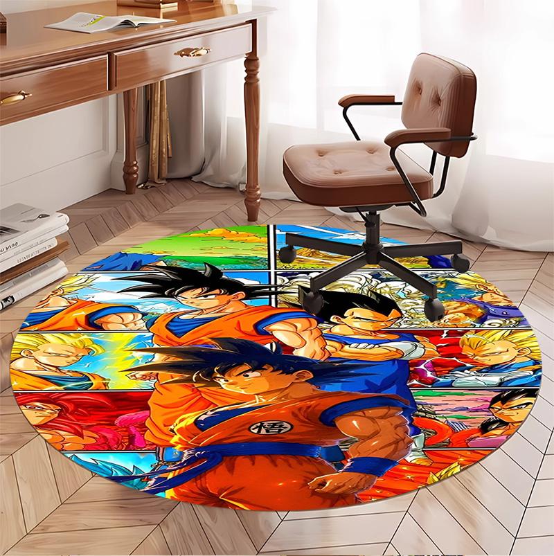 Kulatý koberec s motivem DRAGON BALL, Vnitřní/Venkovní rohožka, na piknik, do herny, ložnice, kanceláře, obývacího pokoje, Dekorace do domácnosti, Dárek k narozeninám