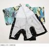 Puff 2 Kids Baby Boys' 3-Piece Set: Hakama Romper, Coveralls, Chirimen Chirimen Sandal-Style Socks, Bib, and Bib, 80cm, Light Blue, 10912181E80