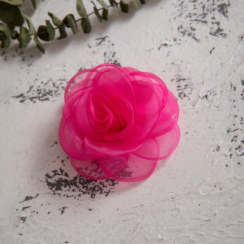 Colored Camellia Rose Fabric Broken Hair Duck Bill Clip Korean Flower Bangs Clip Photo Hair Accessories Woman