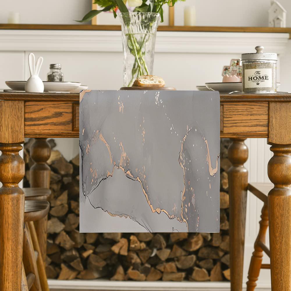 

Бирюзовый мраморный геометрический скатерть для стола, украшение для вечеринки, кухонная обеденная скатерть 33x90cm