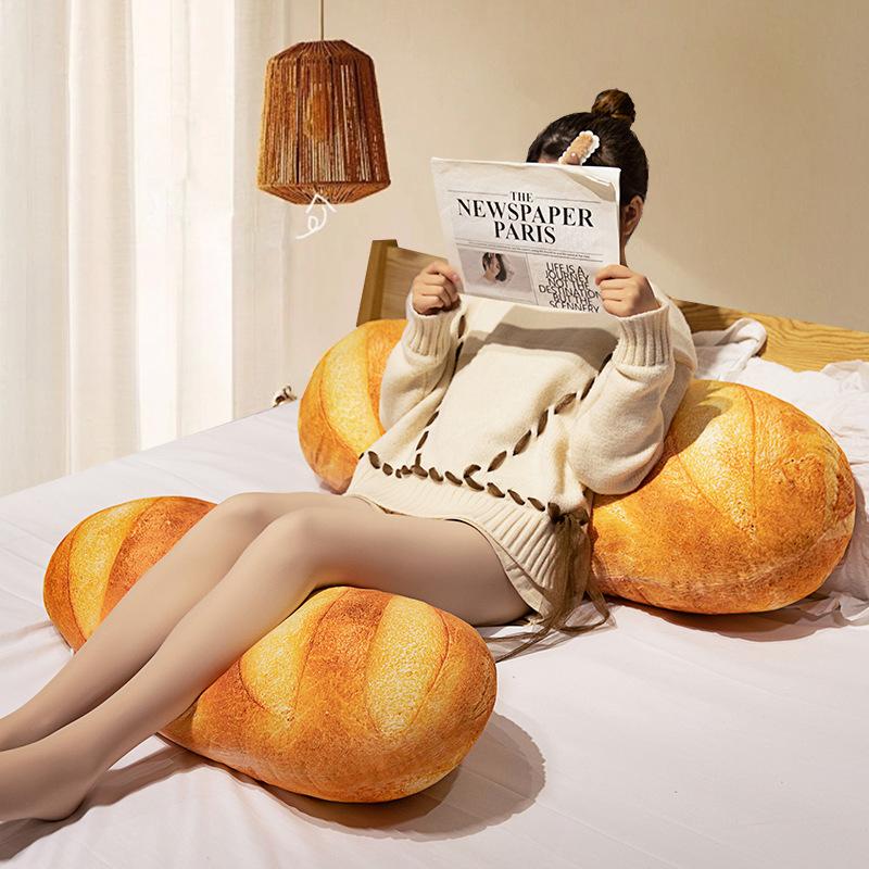 Creative Simulation Bread Pillow Plush Toys Creative Sleeping on Bed with Long Legs Pillow Office Snack Pillow