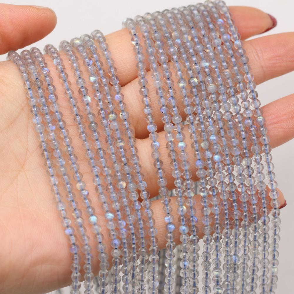 Přírodní kámen Labradoritové korálky 2/3/4/mm Kulaté hladké korálky Pro výrobu šperků Náušnice Náramek Náhrdelník Příslušenství