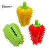Spiky Chili Dog Chew Toys Toy, Treat Dispenser Shaped Enrichment Interactive Rubber Toy for Teeth Cleaning, Mental Stimulation Anxiety Relief