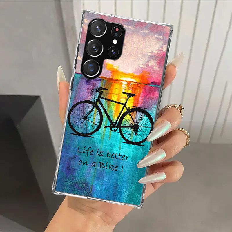 Bicycle Bike Sport Phone Case for Samsung Galaxy S26 S24 S23 Ultra S25 Edge S22 S21 Plus S20 FE + Soft Print Shell Funda Galaxy