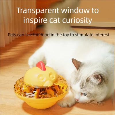 Hračka dávkovač pamlsků pro kočky ve tvaru kuřete Nastavitelný otvor Pomalý krmič Zdravé stravování Interaktivní hračka pro domácí mazlíčky Snadno se čistí pro kočky a psy