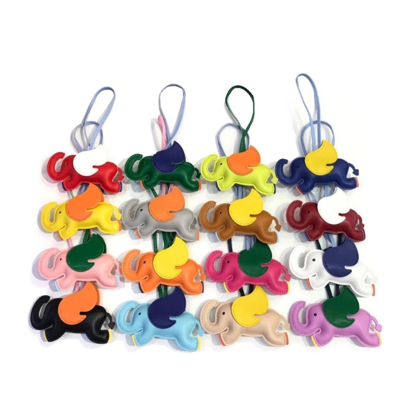 Cute Elephant Bag Pendant Keychain Chic PU Leather Keychains Phone Straps Chain Stylish Keyring for Fashion Enthusiasts
