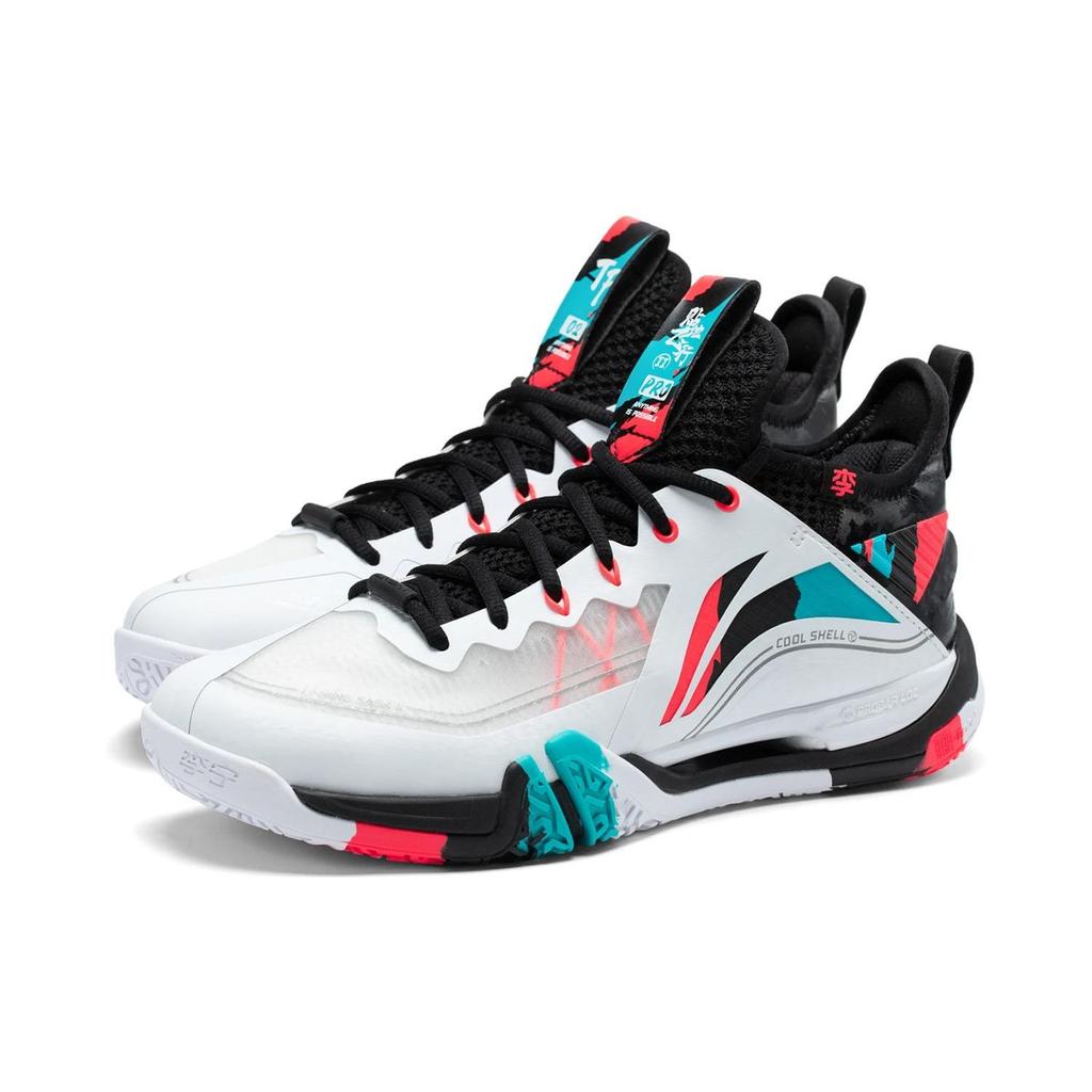 Li Ning Ground Flying 2 Pro Fabric Synthetic Leather Non-Slip Wear-Resistant Breathable Mid-Top Badminton Shoes Unisex Sneaker AYAT003-2