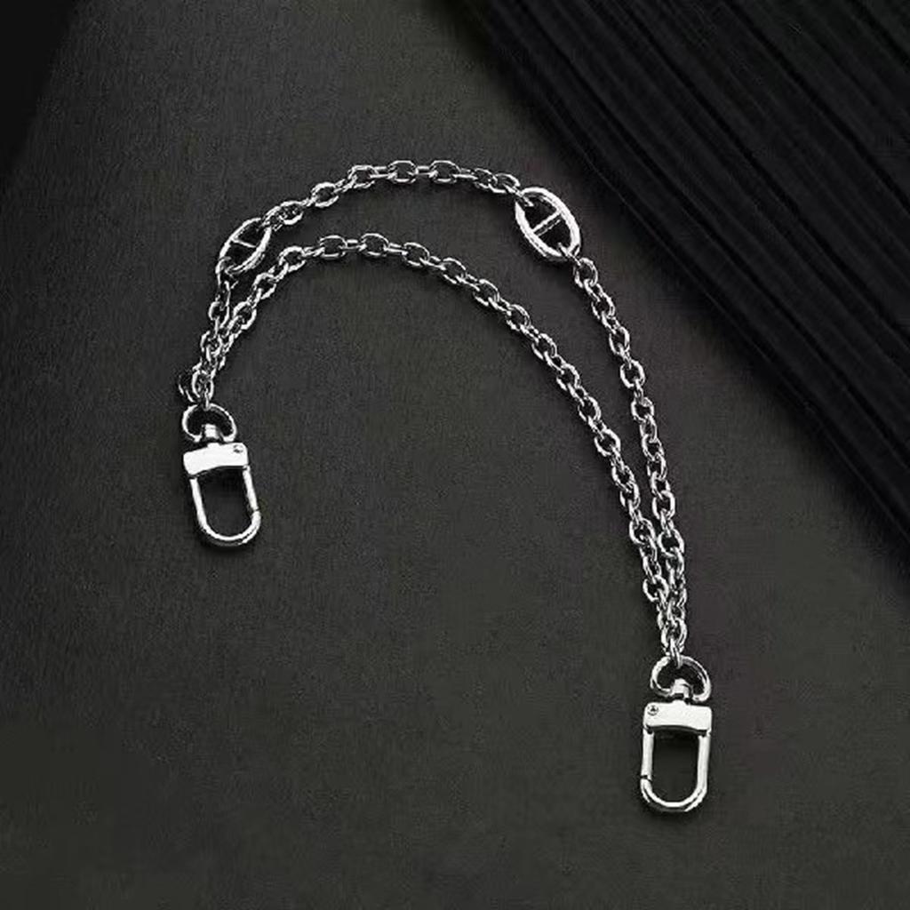 Double Layers Bag Chain Metal Bag Strap with Buckles Retro Purse Chain Charms for Shoulder Crossbody Bag Decoration