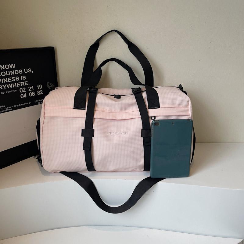 Large Capacity Sports Fitness Bag Separation Shoes Bags Shoulder Bag Plaid Storage Travel Bag