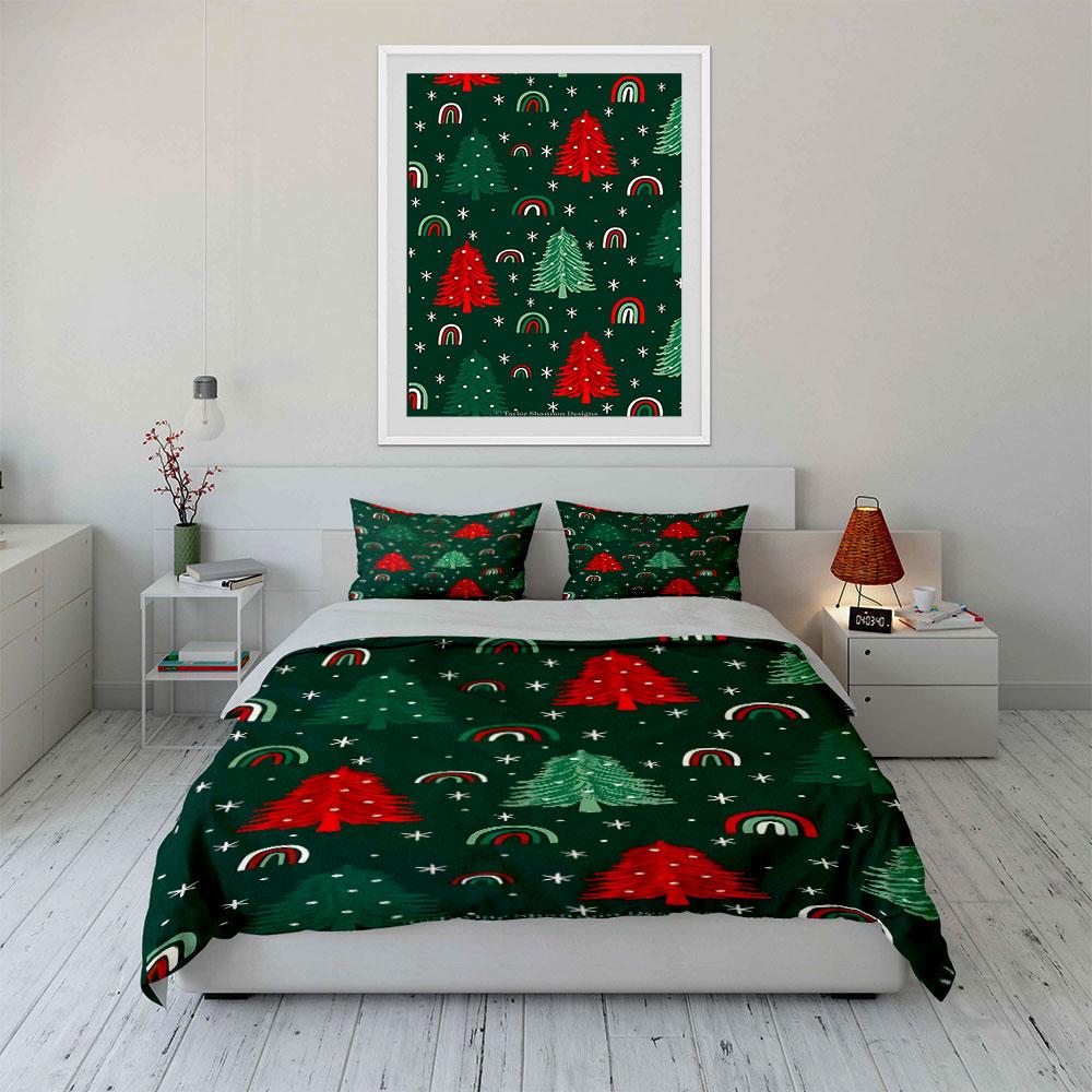 "Whimsical Festive Forest Dreams" Bedding sets Duvet covers Pillowcases(1* Duvet Cover 2* Pillowcases without duvet insert)