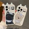West Highland Ear Style Apple 16 Pro Cute Cream Case Transparent iPhone 15 Pro Phone Case Full Coverage New Model