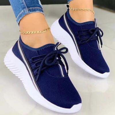 Mode 2024 Frauen Sneakers Lace Up Schuhe Frau Sneakers Plus Größe Schuhe Für Frauen Weiche Einfarbig Weibliche Atmungs Tenis Feminino
