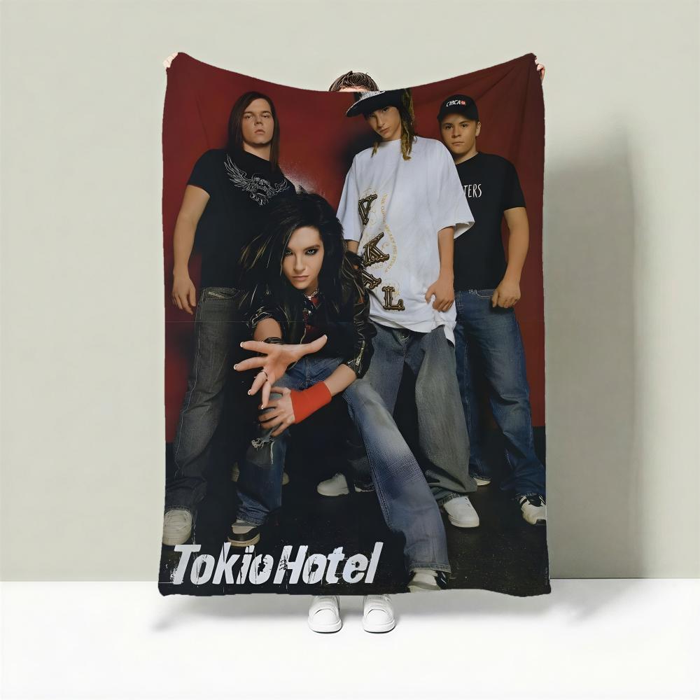 Band T-Tokio Hotel Throw Lightweight 240g Flannel Blanket Soft Skin-friendly for Summer Cooling