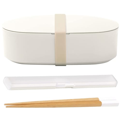 

ansio 2-Piece Lunch Box Set, 500ml (Fluffy Filling, Microwave Safe, Dishwasher Safe), Made in Japan (Lunch Box/Chopsticks and Chopstick Case Set), Per