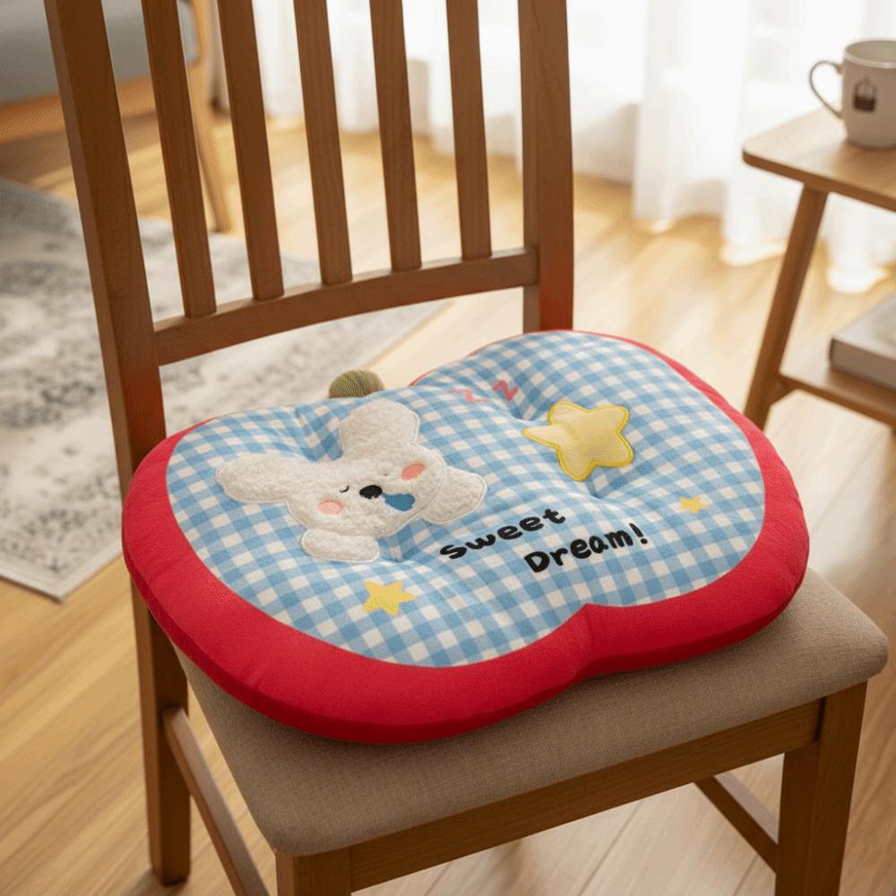 Checkered Pattern Seat Cushion Dopamine Puppy Seat Backrest Back Pad Futon Cushion  Office