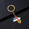 Portachiavi Premium in Acciaio Inossidabile con Ciondolo Mappa Bandiera Africa Ghana Nigeria Capo Verde Congo Uganda Regalo per Appassionati di Viaggi
