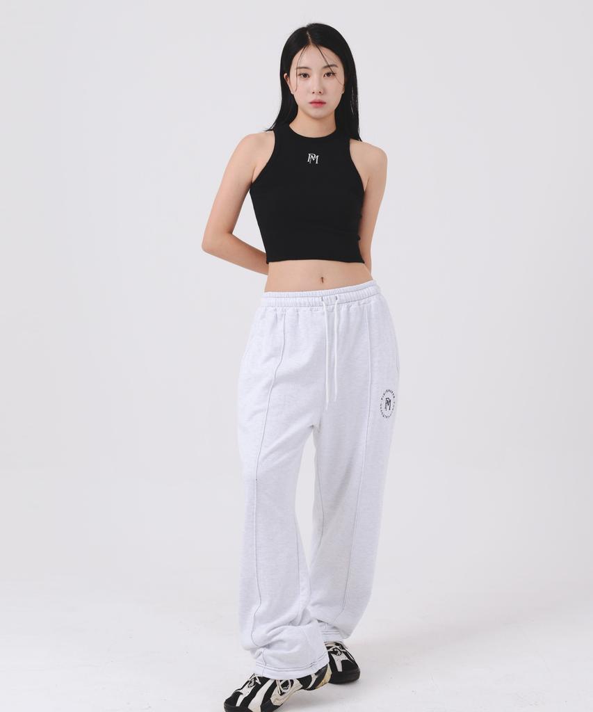 PEACE MAKER Stitch Circle Logo Sweat Pants (White Melange)