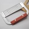 Stainless Steel Wave with Wooden Handle Wolf Teeth Potato Slicer For Potato Chip Cutting Kitchen Chopper Tool Accessories
