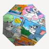 1pc Tom & Jerry Automatic Opening Folding Umbrella with 8-Bone Iron Frame, Portable Design for Outdoor Use, Ideal Gift for Fans, Travelers, Daily Use.
