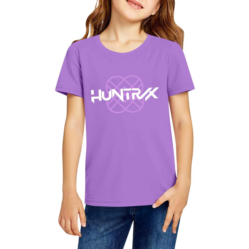 Fashionable Round Neck Short Sleeve Work Clothes Printed Tops For KID Summer Tops