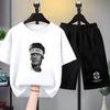 Dzieci T-shirt z awatarem Neymara + Spodenki czarne Chłopcy Dziewczynki Maluch 3-12 Lat Zestaw sportowy Letni fajny Krótki rękaw biały Ubrania