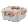 Spacious Stainless Steel Food Storage Container Multipurpose Household Lunch Box Handheld Crisper with See Through Lid