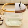 Foot Bath Bucket Large Capacity Storage Barrel with Lid Cartoon Design Moisture-Proof Dust-Proof Storage Bucket