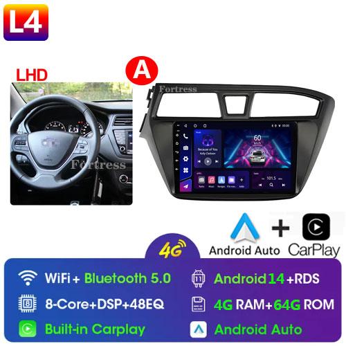 Fortress 6G 128G Android 12 Car Radio For Hyundai I20 LHD 2015 2016 2017 Stereo GPS Carplay Auto Multimedia Player 2Din DVD