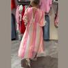 2025 European & American Style V-Neck Plus Size Printed Dress - New Summer Women's Arrivals