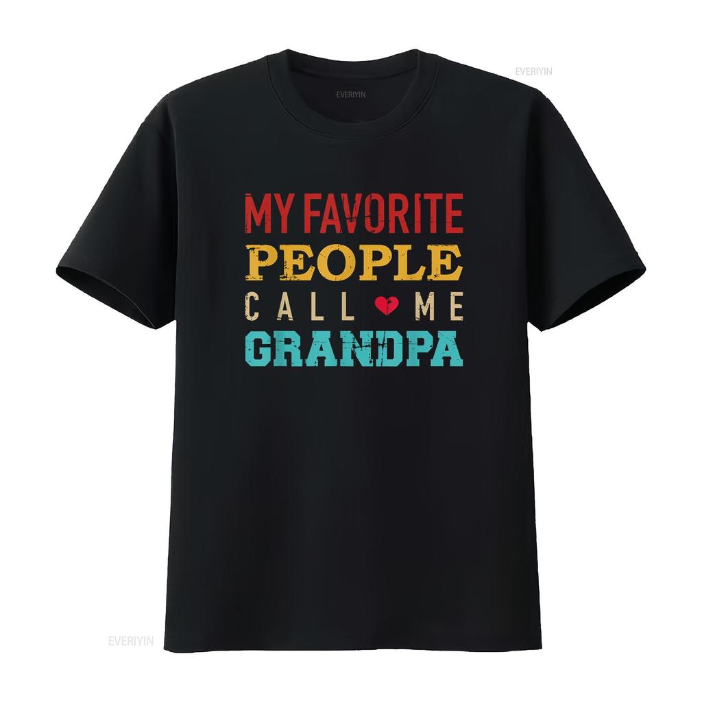 My favorite people call me grandpa T Shirt vintage Washed Comfortable fashion Versatile Slightly streetwear designer clothes