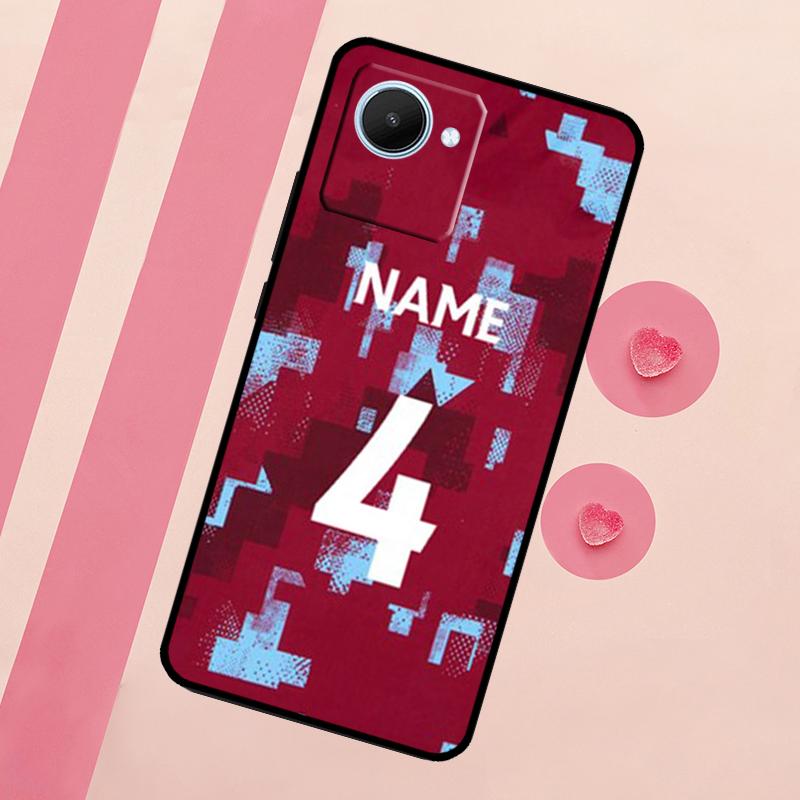 Personalised Football Number Name Case For Realme GT Neo 5 3T 2T 9 11 10 Pro Plus C11 C15 C21Y C25S C30 C31 C33 C35 C53 C55