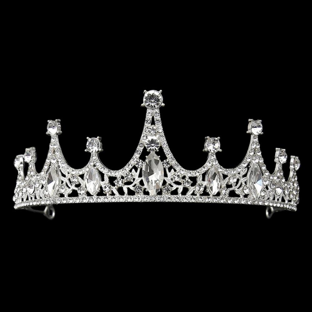 Rhinestone Baroque Pageant Crown Luxury Queen Princess Tiara Hair Ornaments Bridal Crown  Wedding