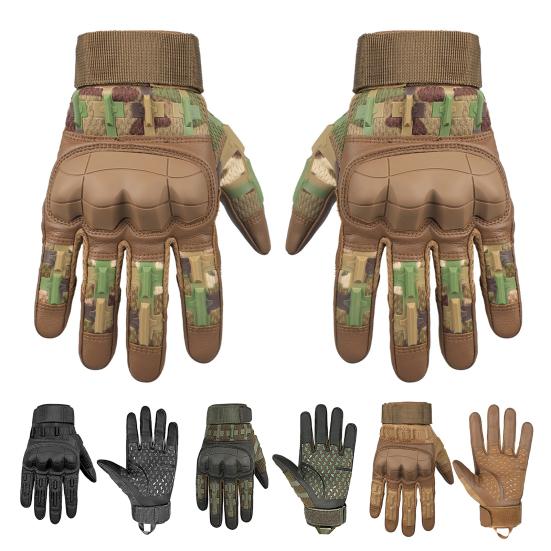 1 Pair Full Finger Tactical Gloves Breathable Anti-Slip Touchscreen Outdoor Climbing Cycling Hunting Camping Airsoft Motorcycle