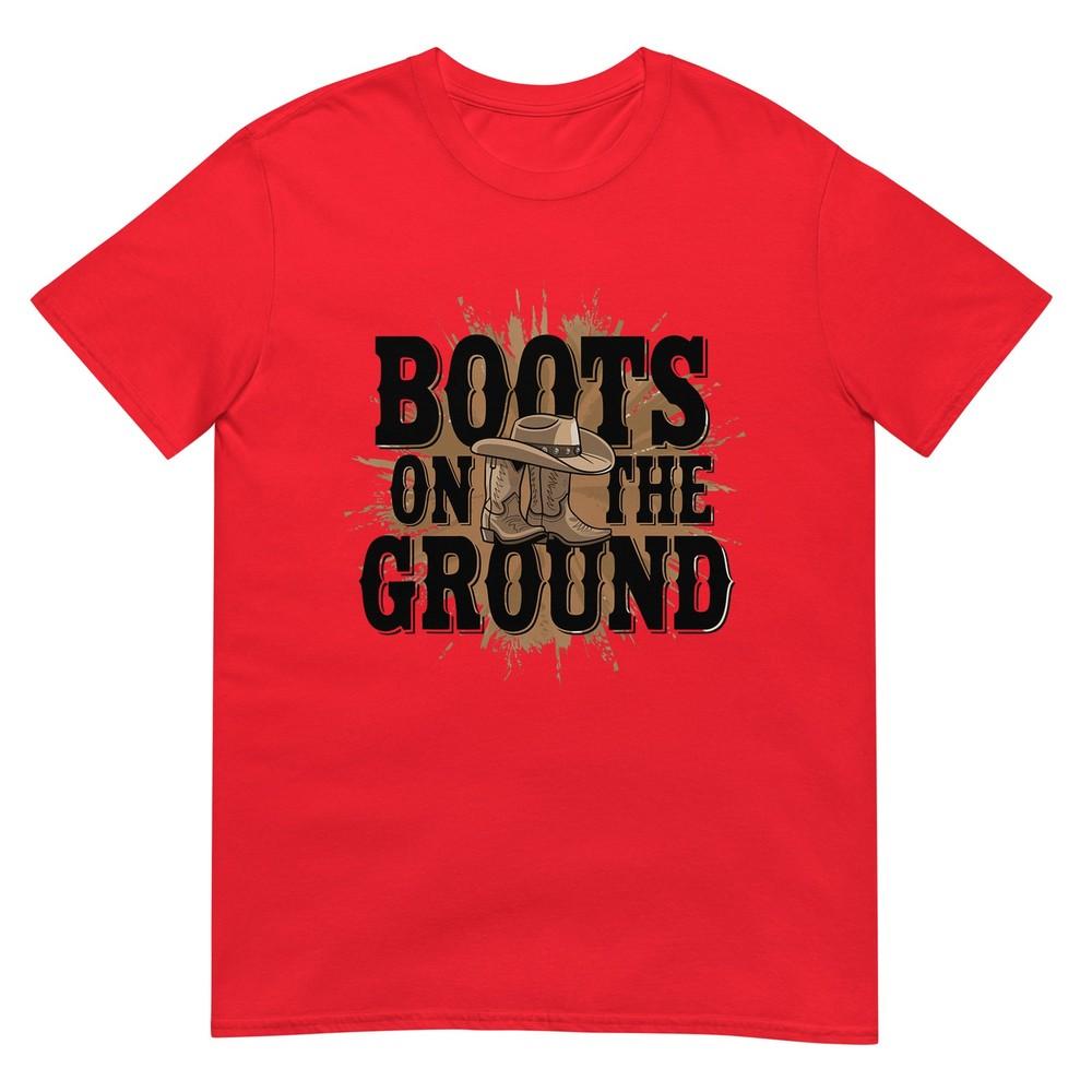 Boots On The Ground Western Cowboy Rodeo Country TShirt S