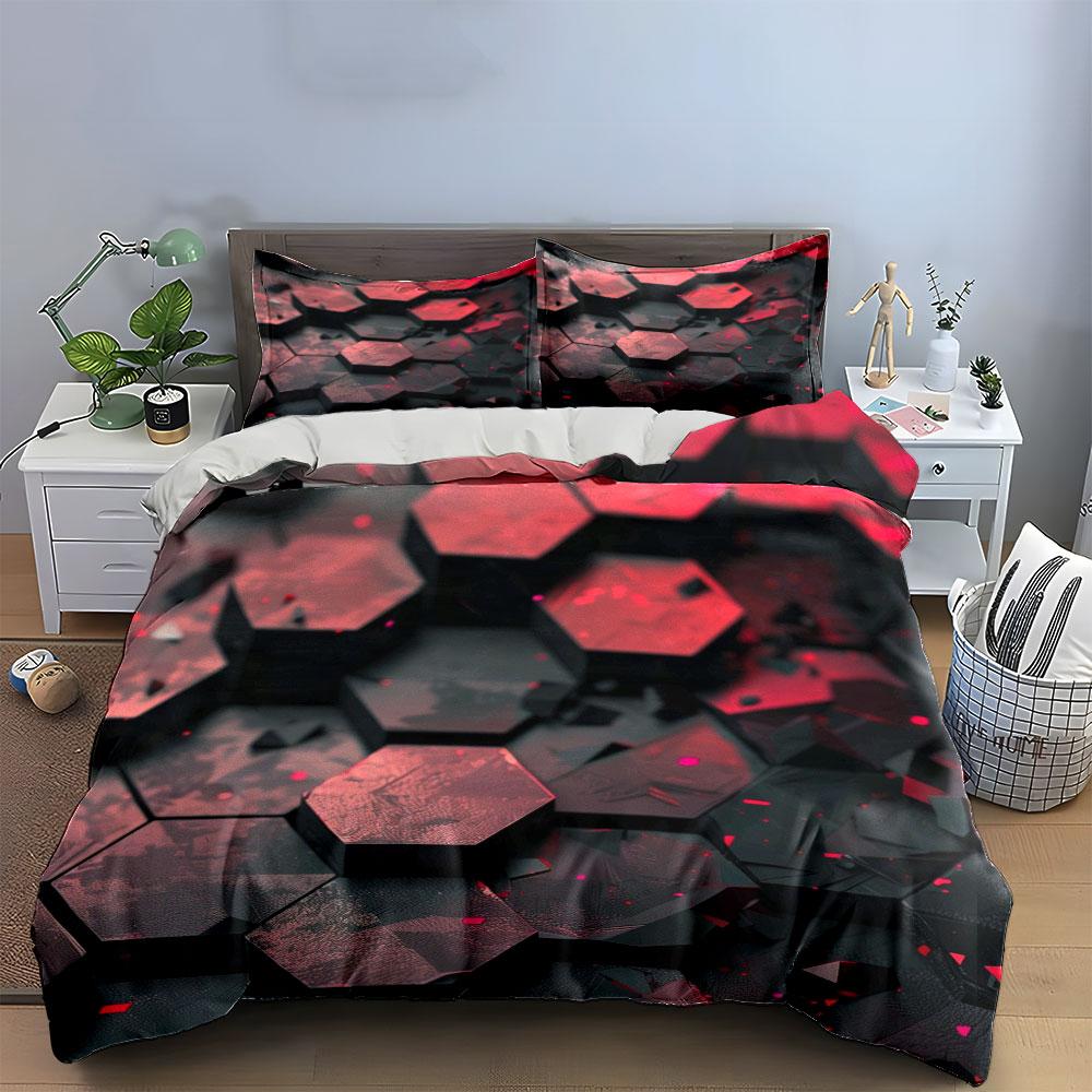 Geometric Design Three-Piece Set Multiple Sizes Kid'S And Adults' Bedroom Exquisite 3Pc Bedding Set, Gift
