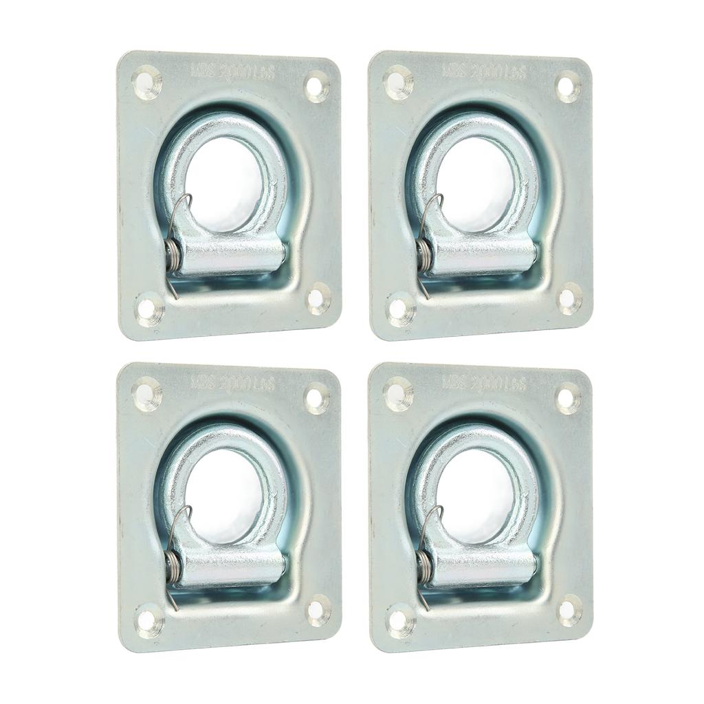 4PCS Recessed Trailer Rope Ring Carbon Steel 2000lb Maximum Breaking Force Trailer Tie Downs for Trailers
