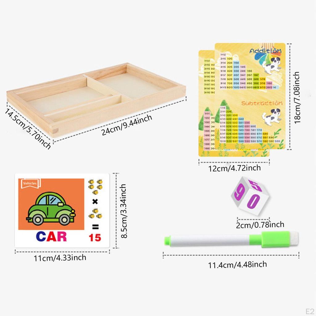 Math Flash Card Game Montessori Toy Matching Development Word Spelling Educational