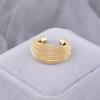 Multi-layer Line Metal Ring Geometric Open Adjustable Anneaux for Women Girl Wedding Jewelry