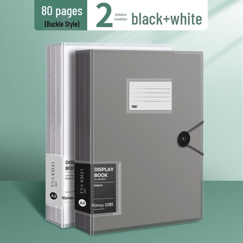 Transparent A4 Document Binder with Multi-Layer Insert Pages for Loose-Leaf Organization