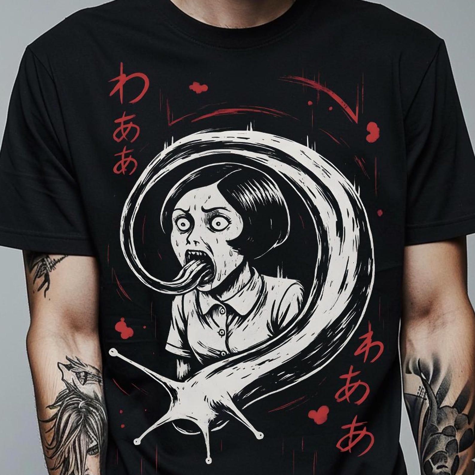 90s Anime Manga Creepy Girl Shirt: Tomie Anime Horror Shirt, Japanese Dark Anime T-Shirt, Girl Eyes Shirt, Gothic Manga Horror Unisex shirt 2XL
